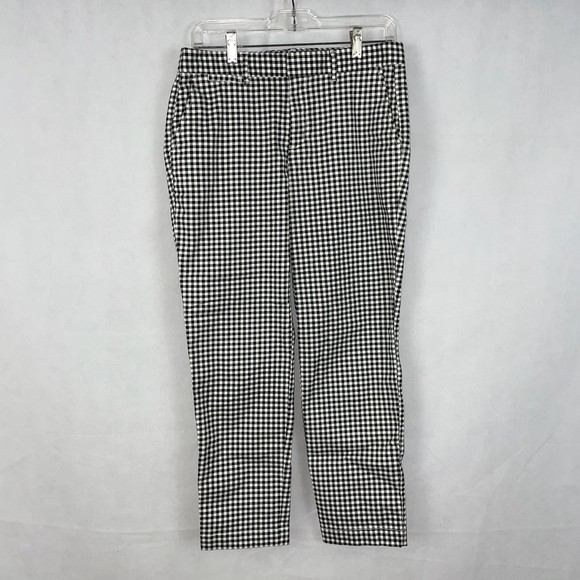 GAP Pants - GAP Black/White Gingham Slim City Crop Work Pants Size 4